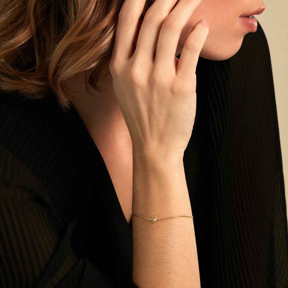 Bracelet Poem Argent Jaune P&eacute;ridot Oxyde De Zirconium - Bracelets fantaisie Femme | Marc Orian