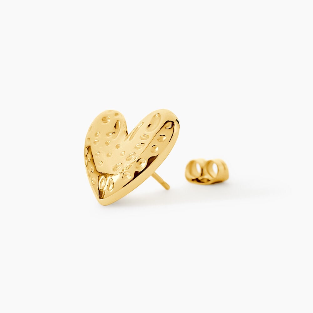 Boucles D'Oreilles Puces Materra Acier Jaune - Puces Femme | Marc Orian