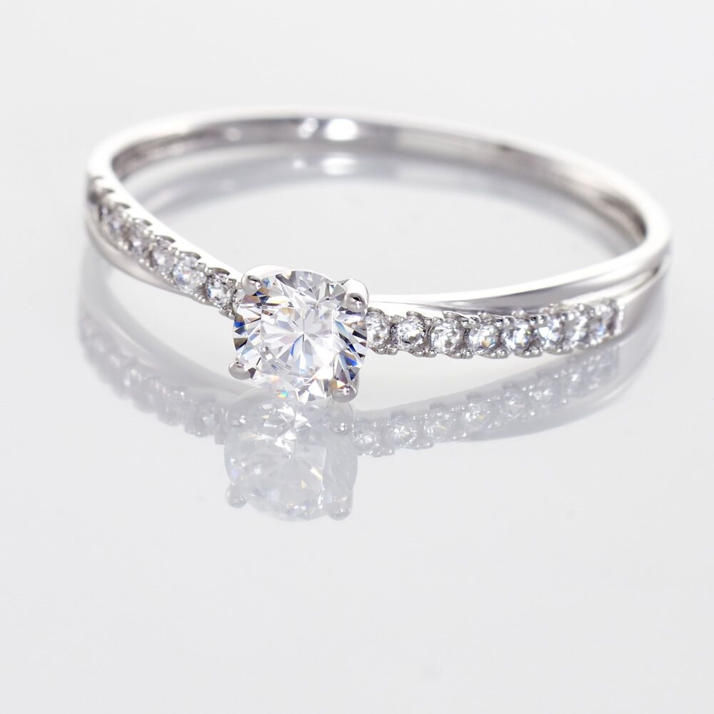 Bague Solitaire Kanel Or Blanc Oxyde De Zirconium - Solitaires Femme | Marc Orian