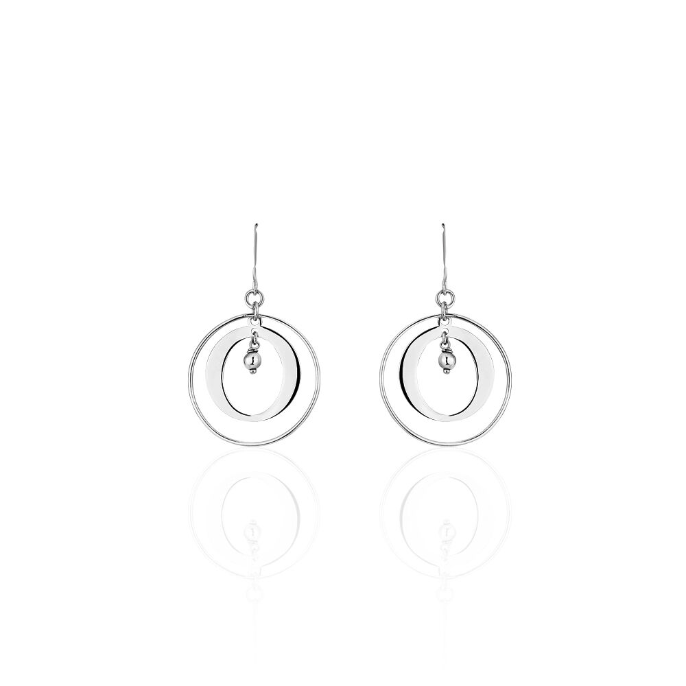 Boucles D'oreilles Pendantes Katy Argent Blanc - Boucles d'oreilles pampille Femme | Marc Orian