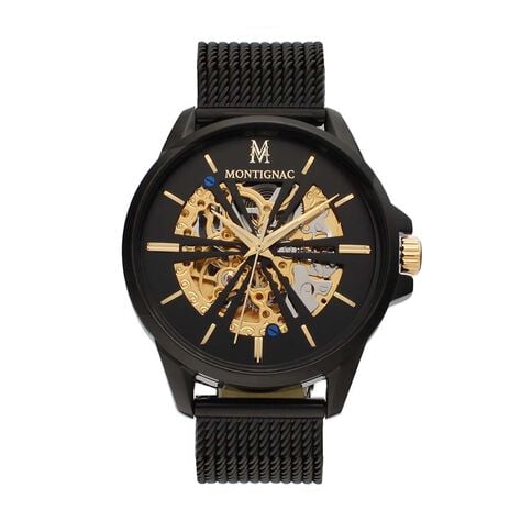 Montre Montignac Round Automatique Noir - Montres automatiques Homme | Marc Orian