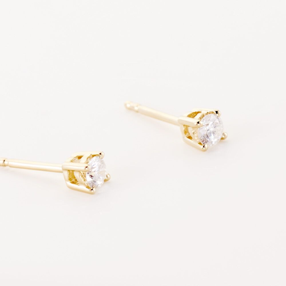 Boucles D'oreilles Puces Victoria Or Jaune Diamant - Puces Femme | Marc Orian