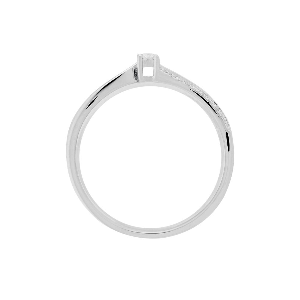 Bague Solitaire Asia Or Blanc Diamant - Parures de mariage Femme | Marc Orian