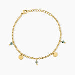 Bracelet Athena Acier Jaune Turquoise - Bracelets Medailles Femme | Marc Orian