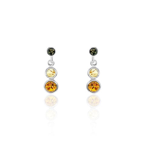 Boucles D'oreilles Argent Blanc Rosalie Ambres - Pendantes Femme | Marc Orian