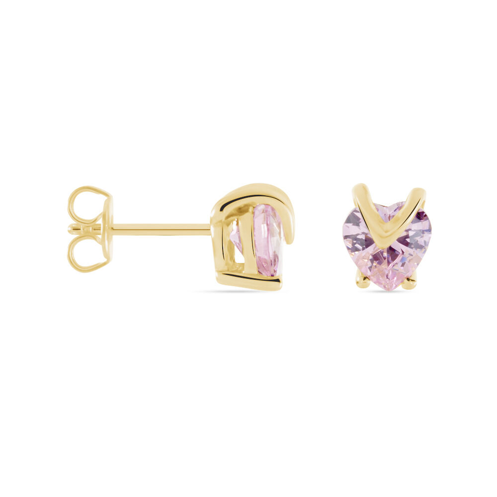 Boucles D'oreilles Puces Abelinia Plaqué Or Jaune Oxyde De Zirconium - Puces Femme | Marc Orian