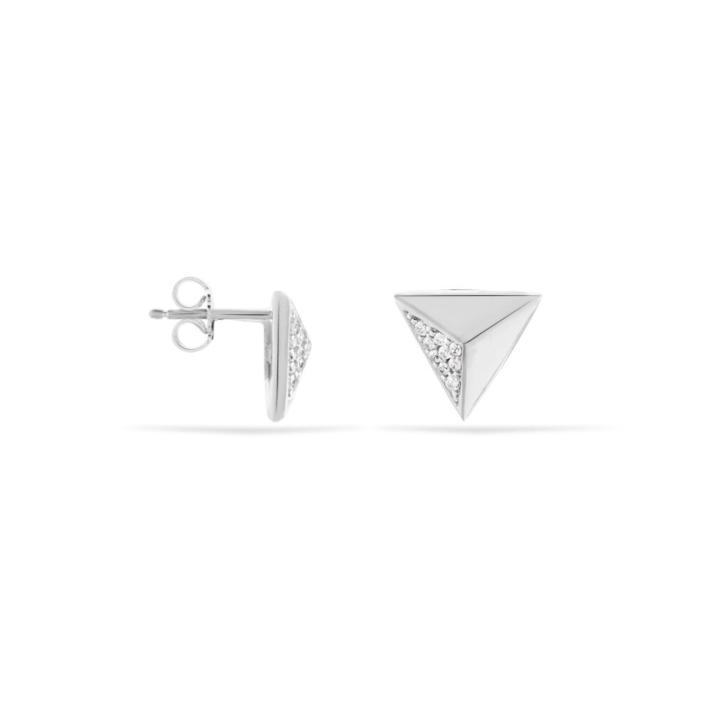 Boucles D'oreilles Puces Cleona Argent Blanc Oxyde De Zirconium - Puces Femme | Marc Orian