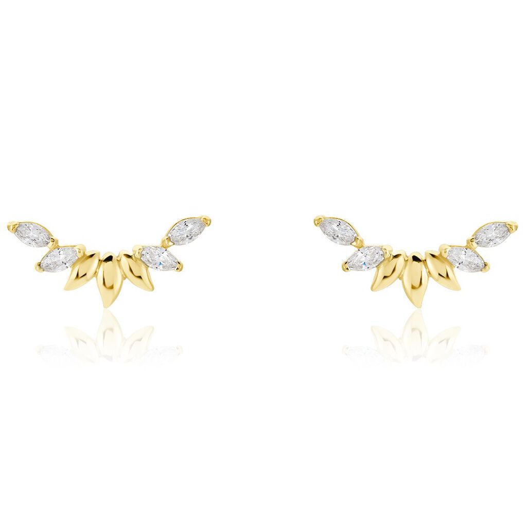 Boucles D'oreilles Puces Miyako Or Jaune Oxyde De Zirconium - Puces Femme | Marc Orian