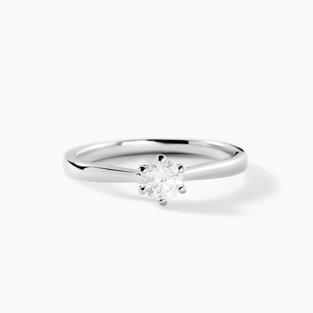 Bague Athena Platine Blanc Diamant - Solitaires Femme | Marc Orian