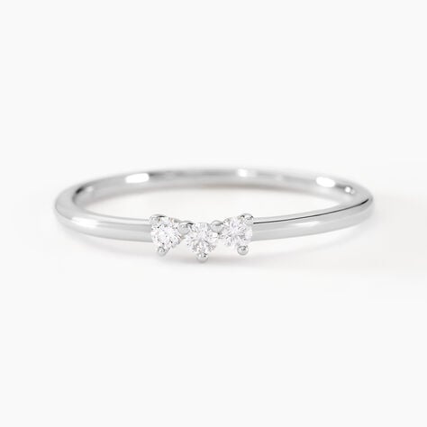 Bague Sigourney Argent Blanc Diamant Synth&eacute;tique - Bagues avec pierre Femme | Marc Orian