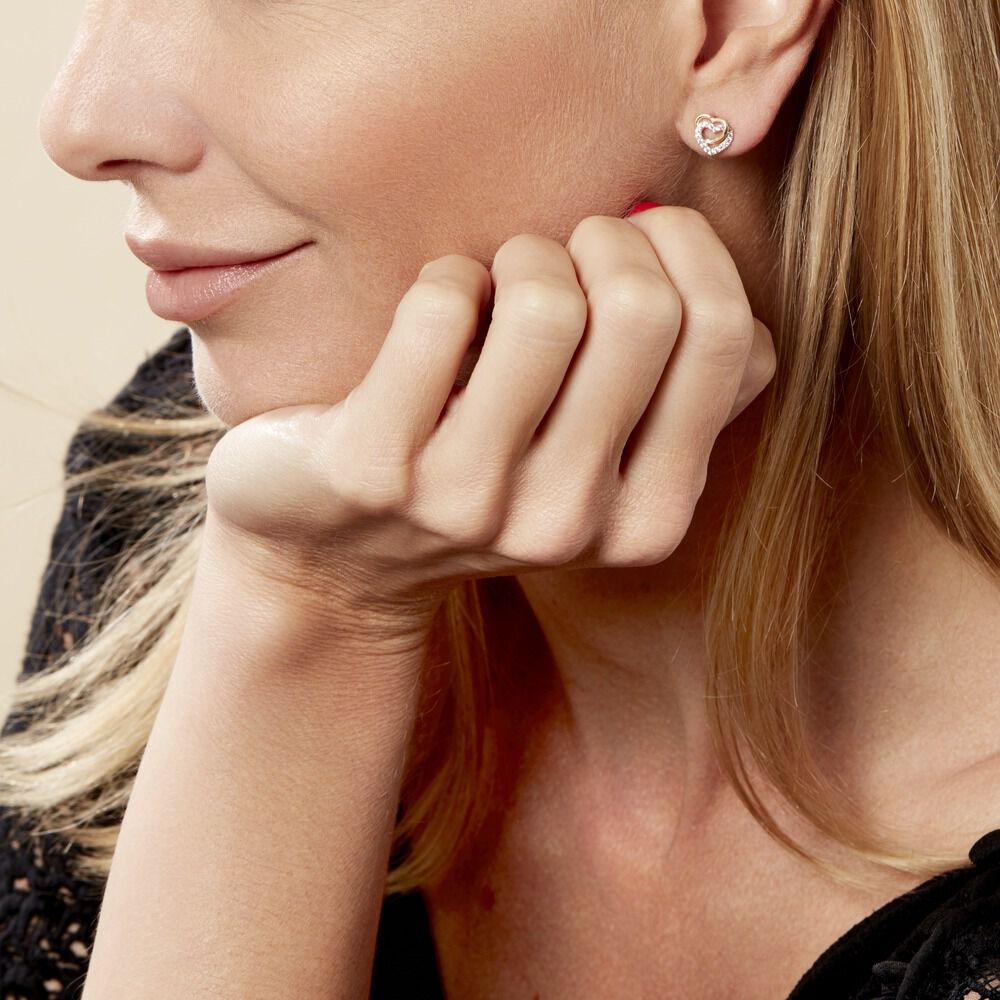 Boucles D'oreilles Puces Ablaye Or Jaune Oxyde De Zirconium - Puces Femme | Marc Orian