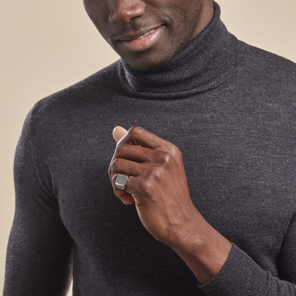 Chevaliere Acier Blanc Winebald - Bijoux fantaisie Homme | Marc Orian