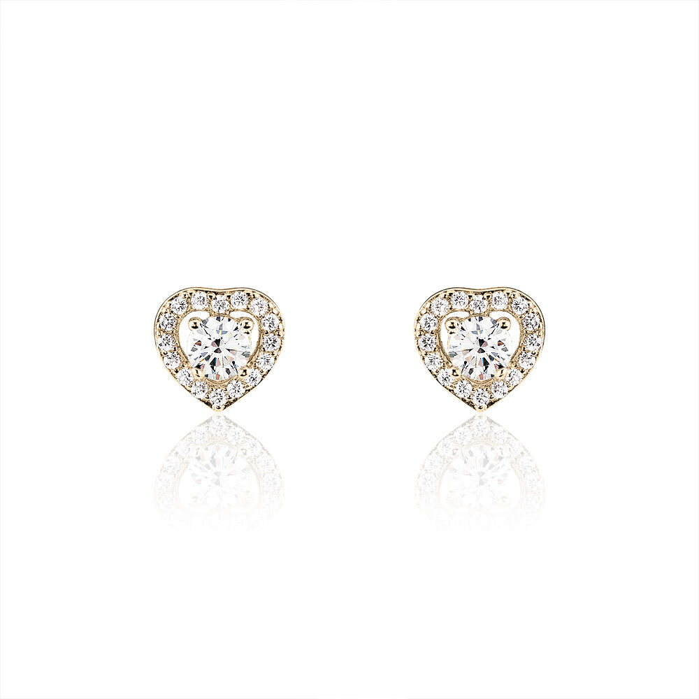 Boucles D'oreilles Puces Alais Plaqué Or Jaune Oxyde De Zirconium - Puces Femme | Marc Orian