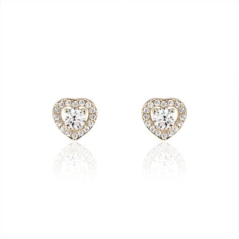 Boucles D'oreilles Puces Alais Plaqué Or Jaune Oxyde De Zirconium - Puces Femme | Marc Orian