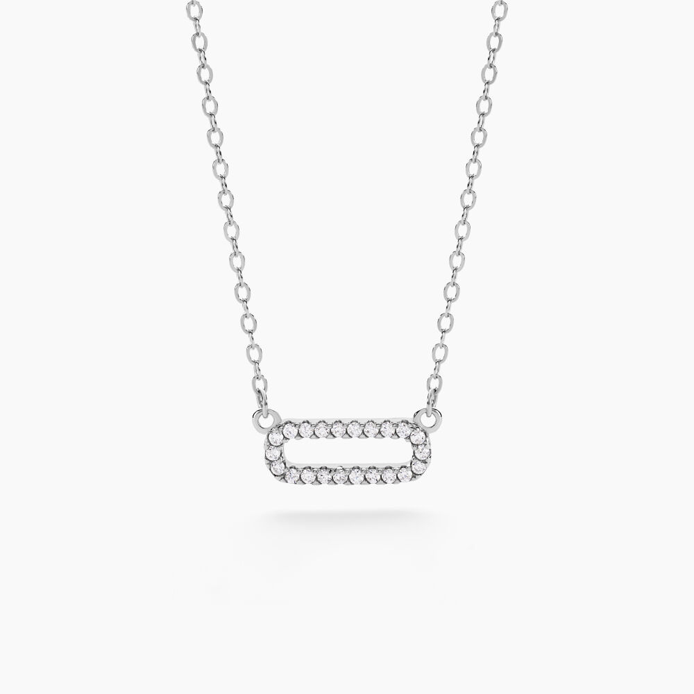 Collier Canelle Argent Blanc Oxyde De Zirconium - Colliers avec pierres Femme | Marc Orian