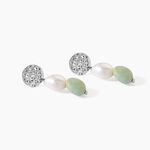 Boucles D'oreilles Pendantes Aroha Argent Blanc Amazonite Perle - Pendantes Femme | Marc Orian