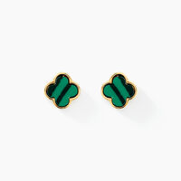 Boucles D'oreilles Puces Stellya Or Jaune Malachite