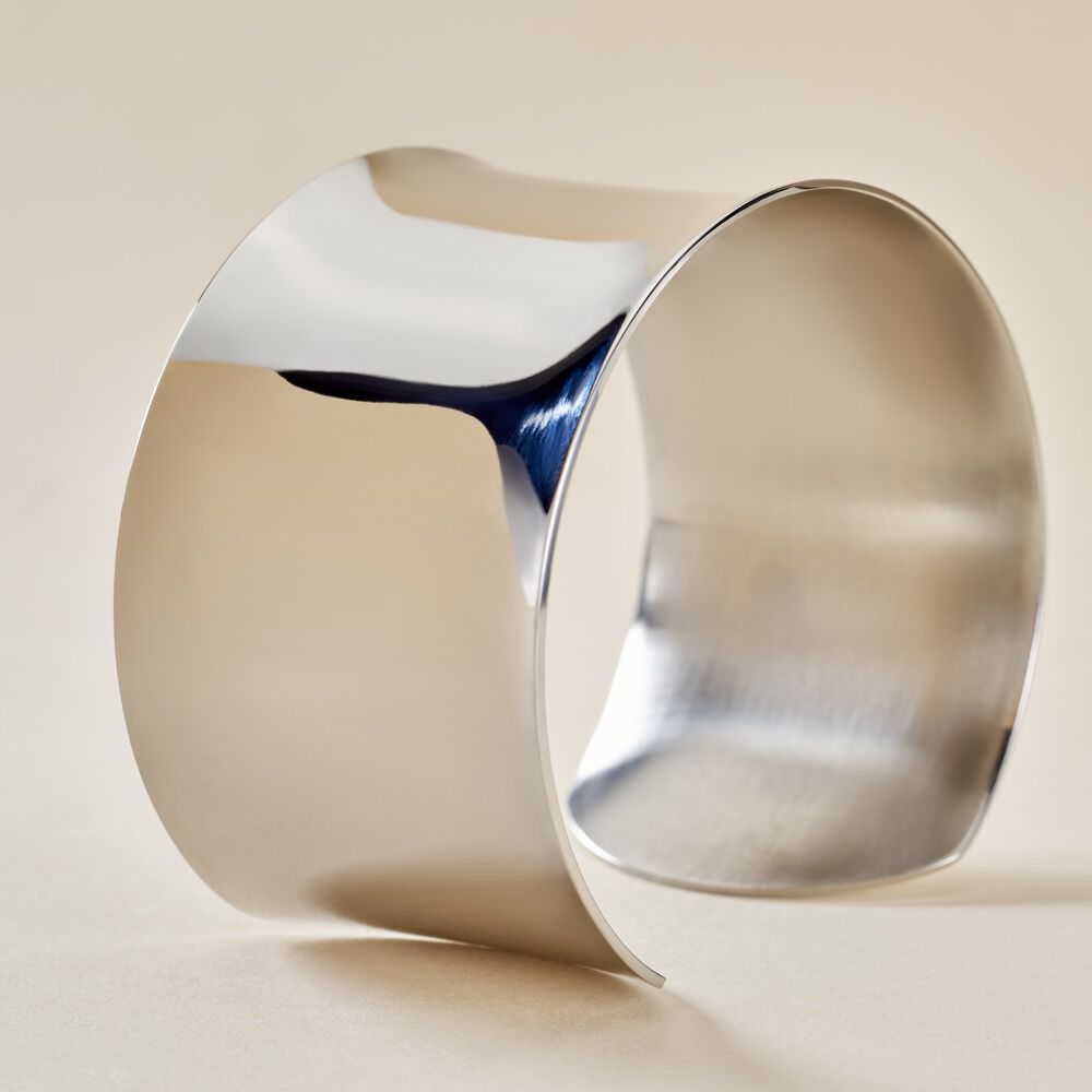 Bracelet Manchette Bento Acier Blanc - Bracelets manchettes Femme | Marc Orian