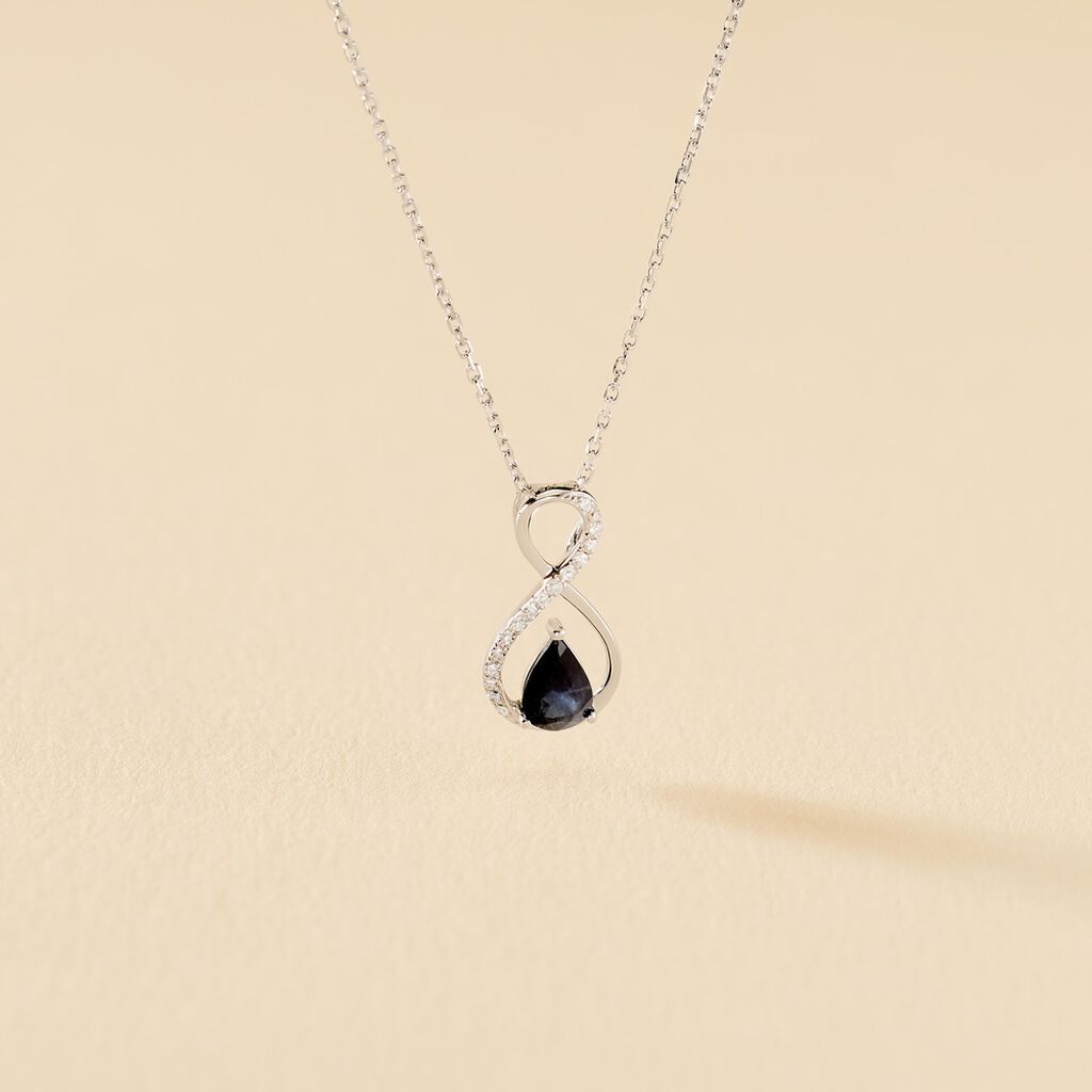 Collier Odessa Or Blanc Saphir Diamant - Colliers Femme | Marc Orian