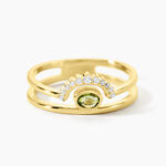 Bague Poem Argent Jaune P&eacute;ridot Oxyde De Zirconium - Bijoux fantaisie Femme | Marc Orian