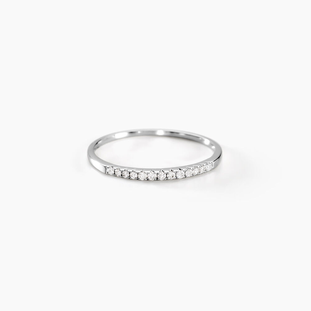 Alliance Pristina Or Blanc Diamant - Alliances avec pierres Femme | Marc Orian