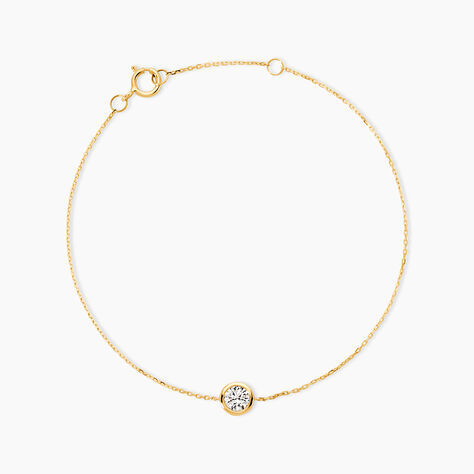 Bracelet Columbine Or Jaune Oxyde De Zirconium Blanc - Bracelets cha&icirc;nes Femme | Marc Orian