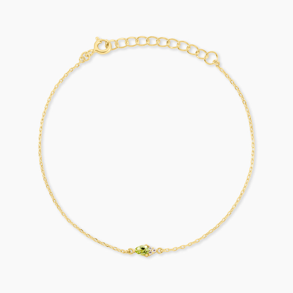 Bracelet Poem Argent Jaune P&eacute;ridot Oxyde De Zirconium - Bracelets fantaisie Femme | Marc Orian