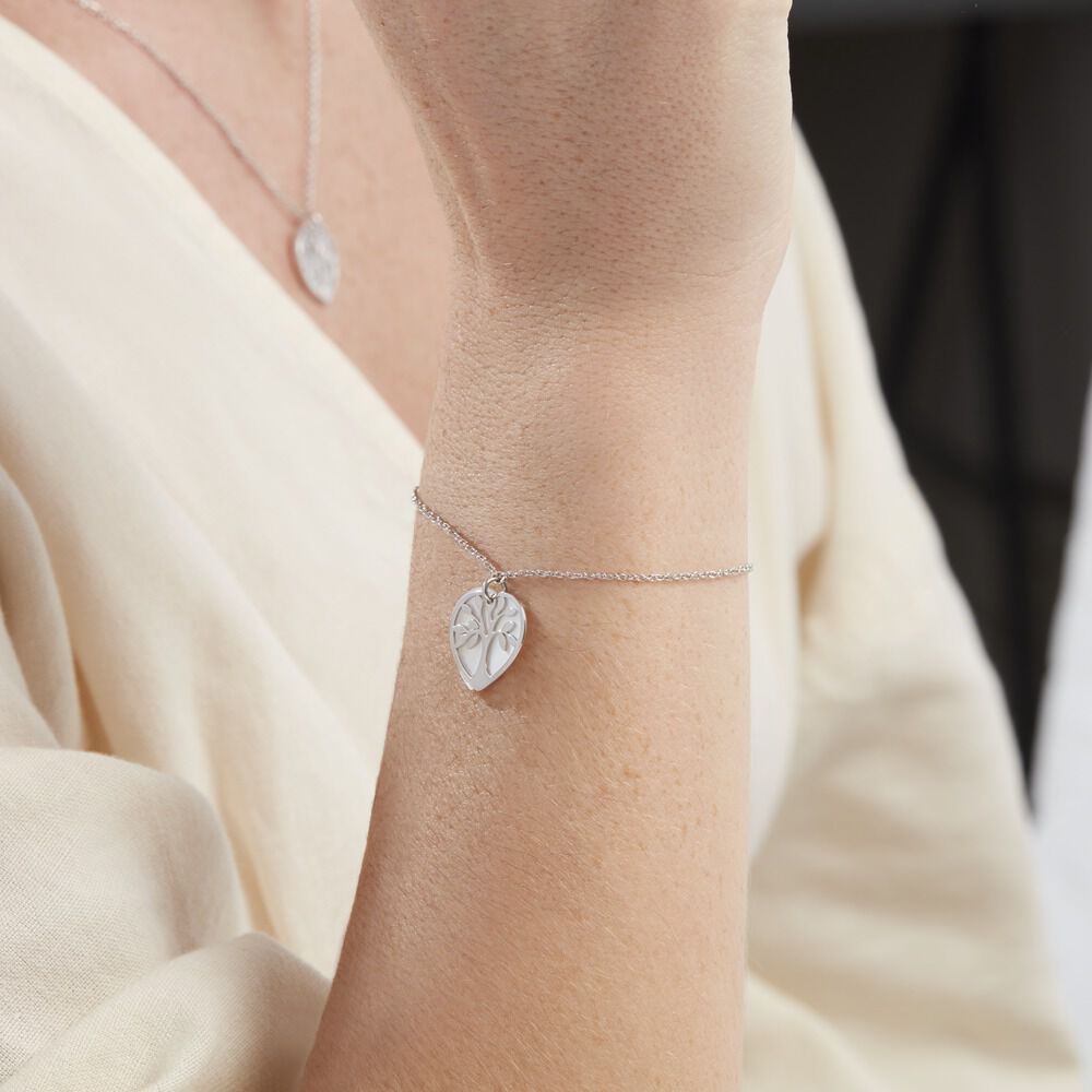 Bracelet Argent Blanc Vitto Nacre - Bracelets chaînes Femme | Marc Orian