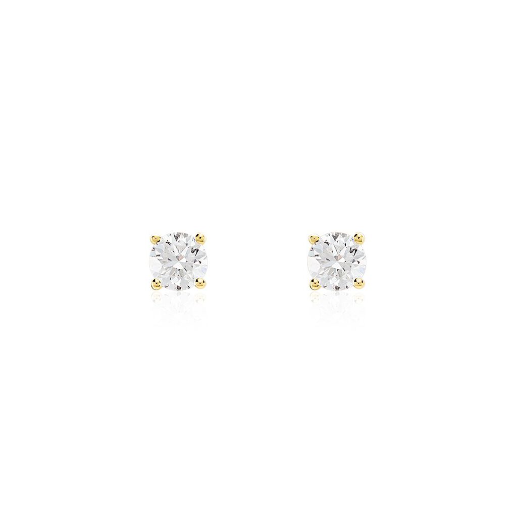 Boucles D'oreilles Puces One Or Jaune Diamants - Boucles d'oreilles mariage Femme | Marc Orian
