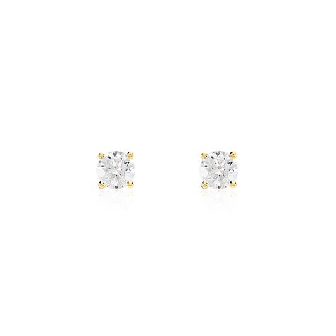 Boucles D'oreilles Puces One Or Jaune Diamants - Boucles d'oreilles mariage Femme | Marc Orian