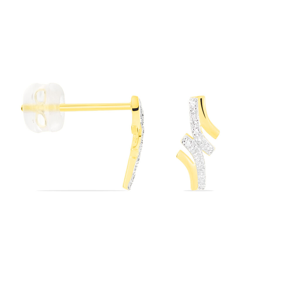 Boucles D'oreilles Puces Deborah Or Jaune Diamant -  Femme | Marc Orian