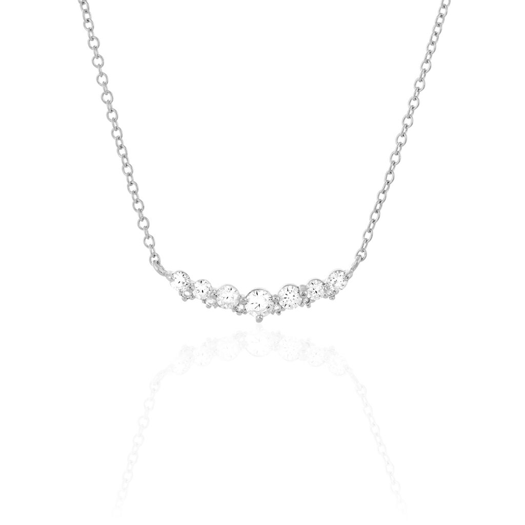 Collier Aliah Argent Blanc Oxyde De Zirconium - Colliers avec pierres Femme | Marc Orian