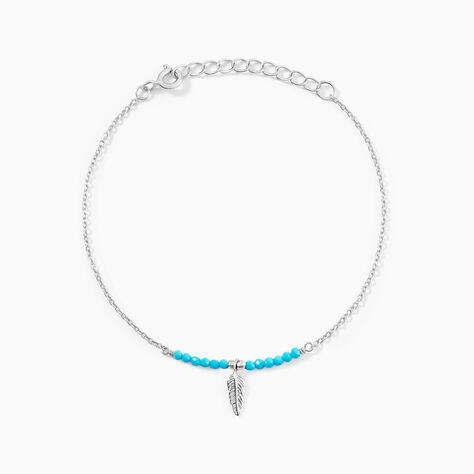 Bracelet Lottie Argent Blanc Turquoise - Bracelets chaînes Femme | Marc Orian