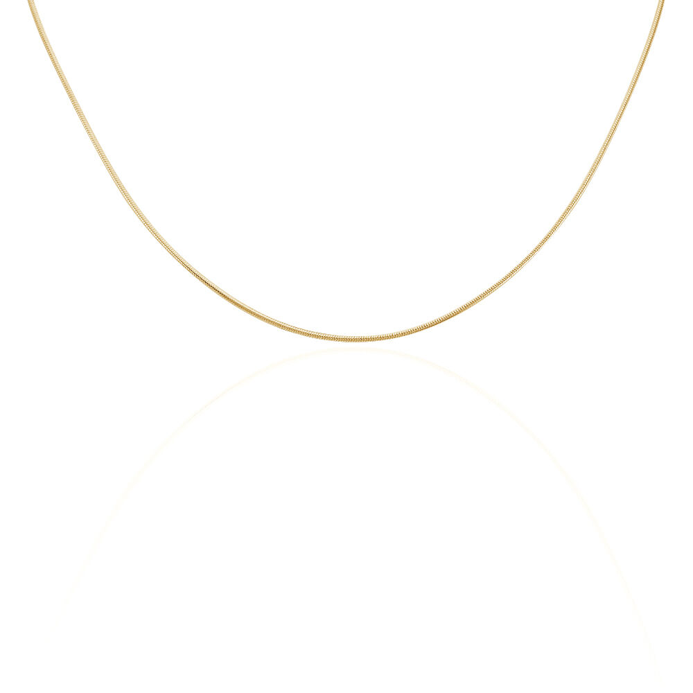 Cha&icirc;ne Norma Maille Queue De Souris Plaque Or Jaune - Colliers fantaisie Femme | Marc Orian