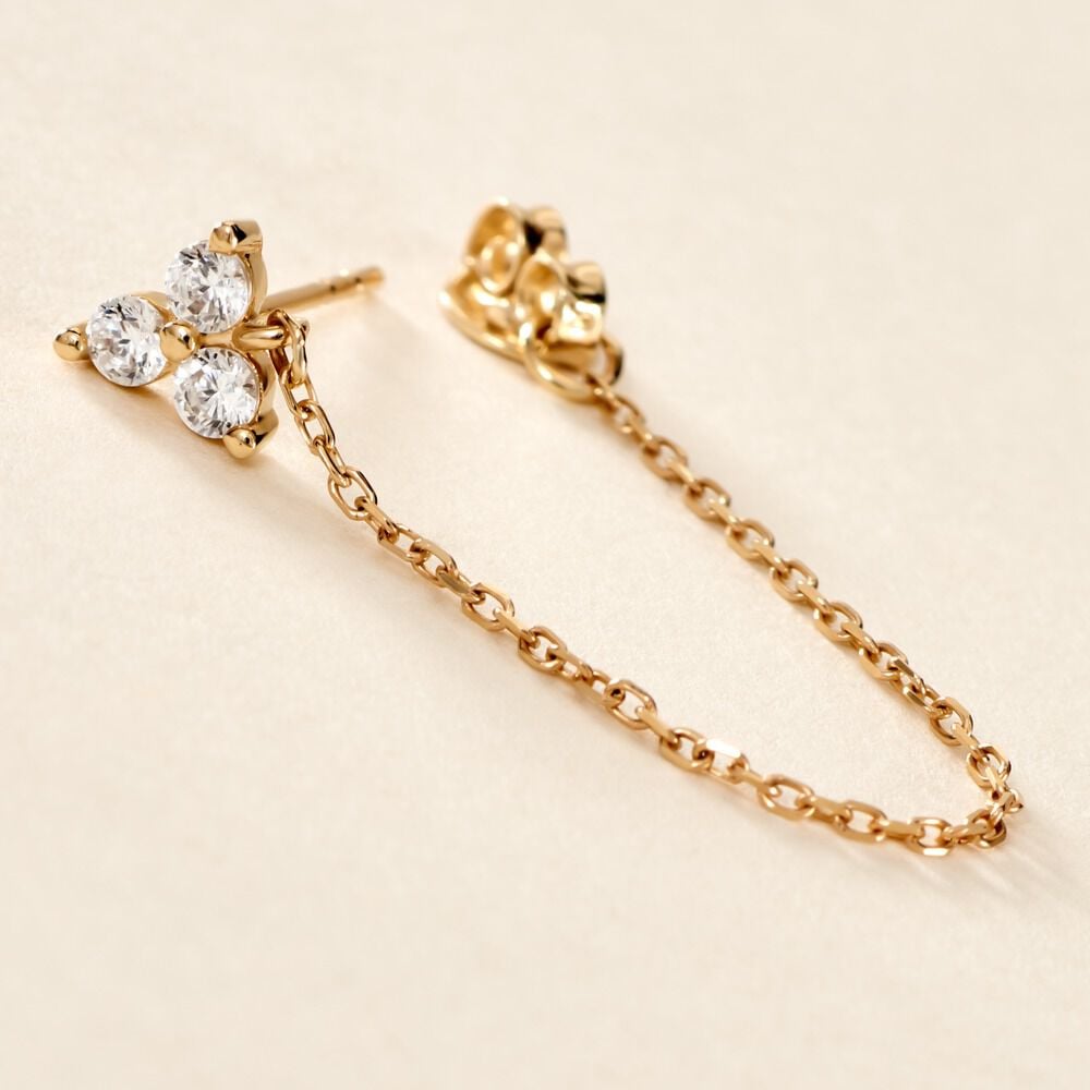 Boucle D'oreille Unitaire Edweena Or Jaune Oxyde De Zirconium - Piercings d'oreilles Femme | Marc Orian