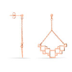 Boucles D'oreilles Pendantes Crispine Acier Rose - Pendantes Femme | Marc Orian