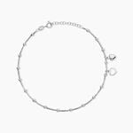 Cha&icirc;ne De Cheville Minia Argent Blanc - Chaines de cheville Femme | Marc Orian