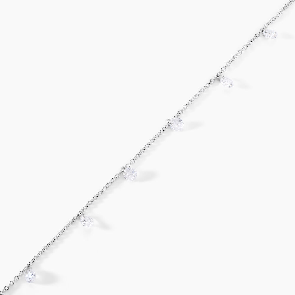 Bracelet Argent Collie Argent Blanc Oxyde - Bracelets chaînes Femme | Marc Orian