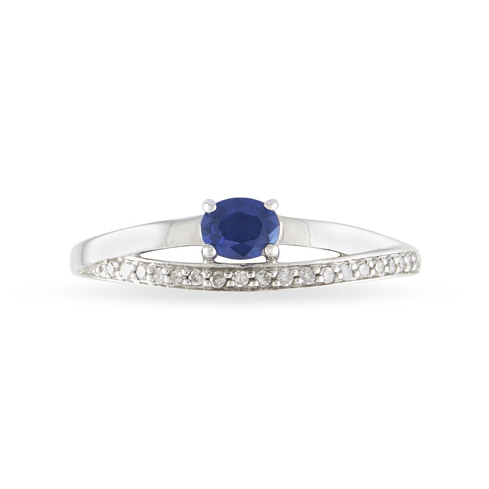 Bague Marie-roselyne Or Blanc Saphir Et Diamant - Solitaires Femme | Marc Orian
