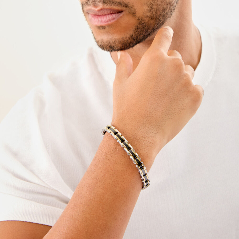 Bracelet M&eacute;tal Acier Bicolore - Bracelets cha&icirc;nes Homme | Marc Orian