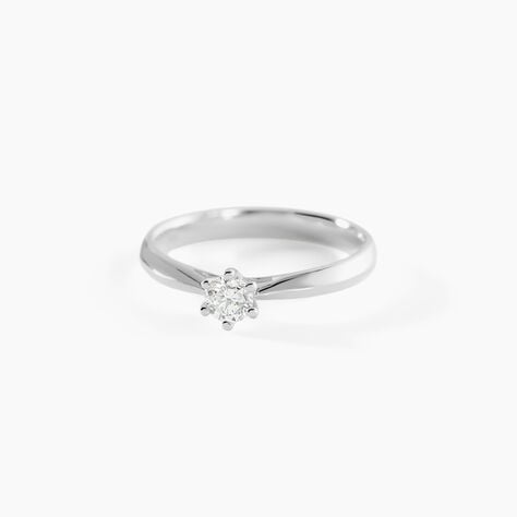 Bague Solitaire Veronika Or Blanc Diamant - Parures de mariage Femme | Marc Orian