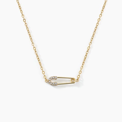 Collier Aurore Acier Dor&eacute;  Cristal - Colliers avec pierres Femme | Marc Orian