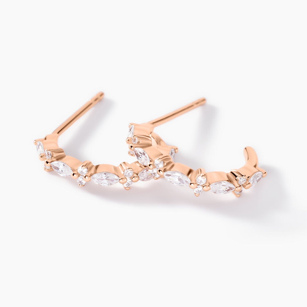 Cr&eacute;oles Naura Argent Rose Oxyde De Zirconium - Cr&eacute;oles Femme | Marc Orian