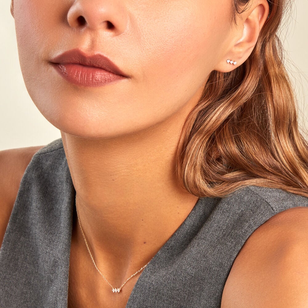 Boucles D'oreilles Puces Graziano Or Jaune Diamant Synthétique - Puces Femme | Marc Orian