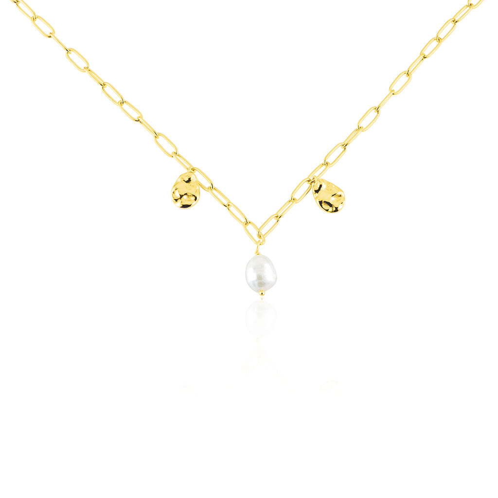 Collier Argent Dore Keshi Maille Cheval - Colliers avec pierres Femme | Marc Orian