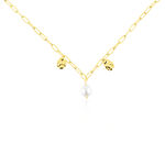 Collier Argent Dore Keshi Maille Cheval - Colliers avec pierres Femme | Marc Orian