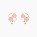 Boucles D'oreilles Puces Trefle Email Or Jaune - Puces Enfant | Marc Orian