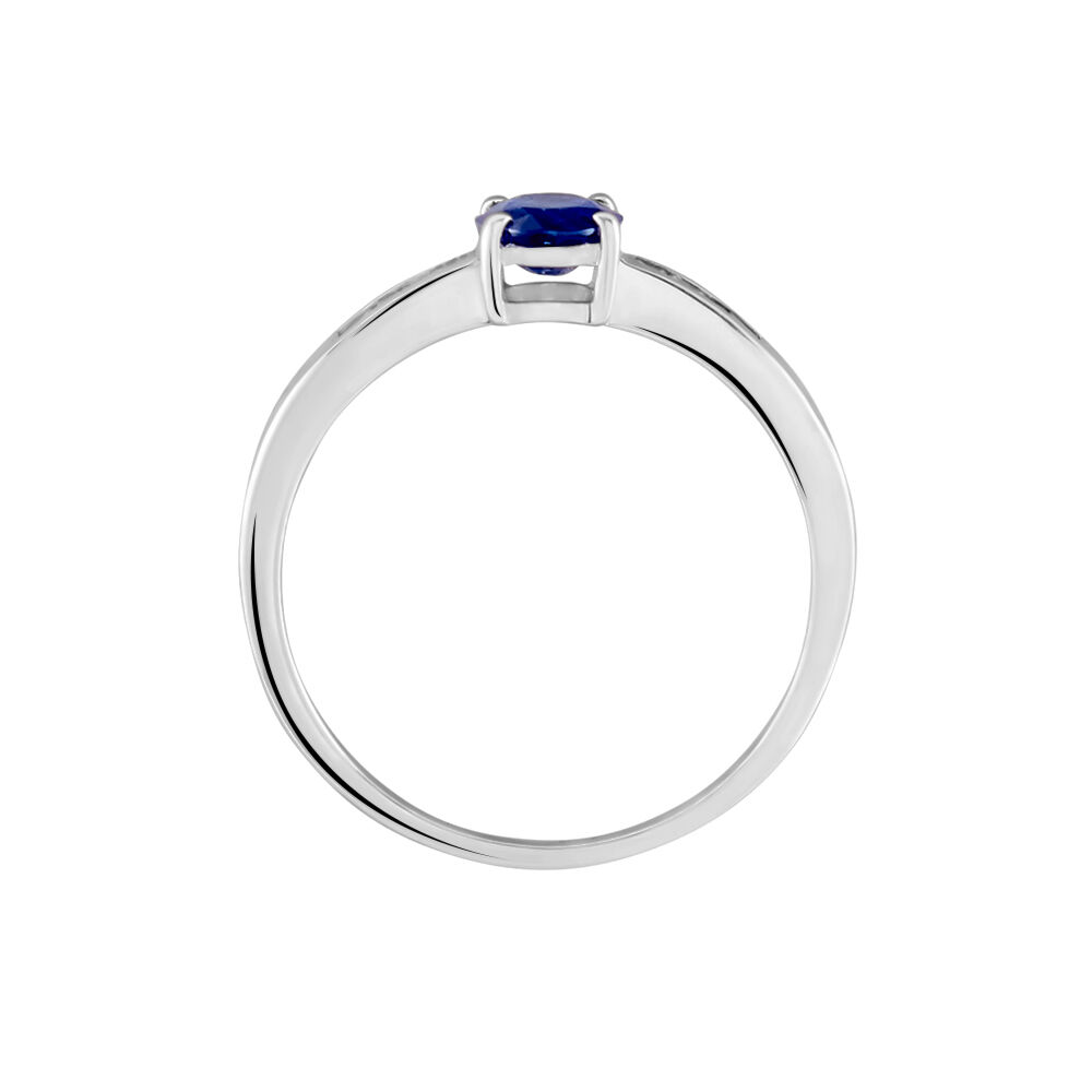 Bague Solitaire Or Blanc Bilel Saphir Et Diamants - Solitaires Femme | Marc Orian
