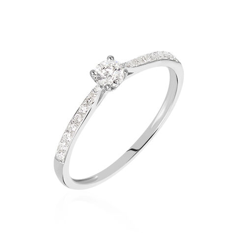 Bague Solitaire Laetitia Or Blanc Diamant - Bagues Solitaire Femme | Marc Orian