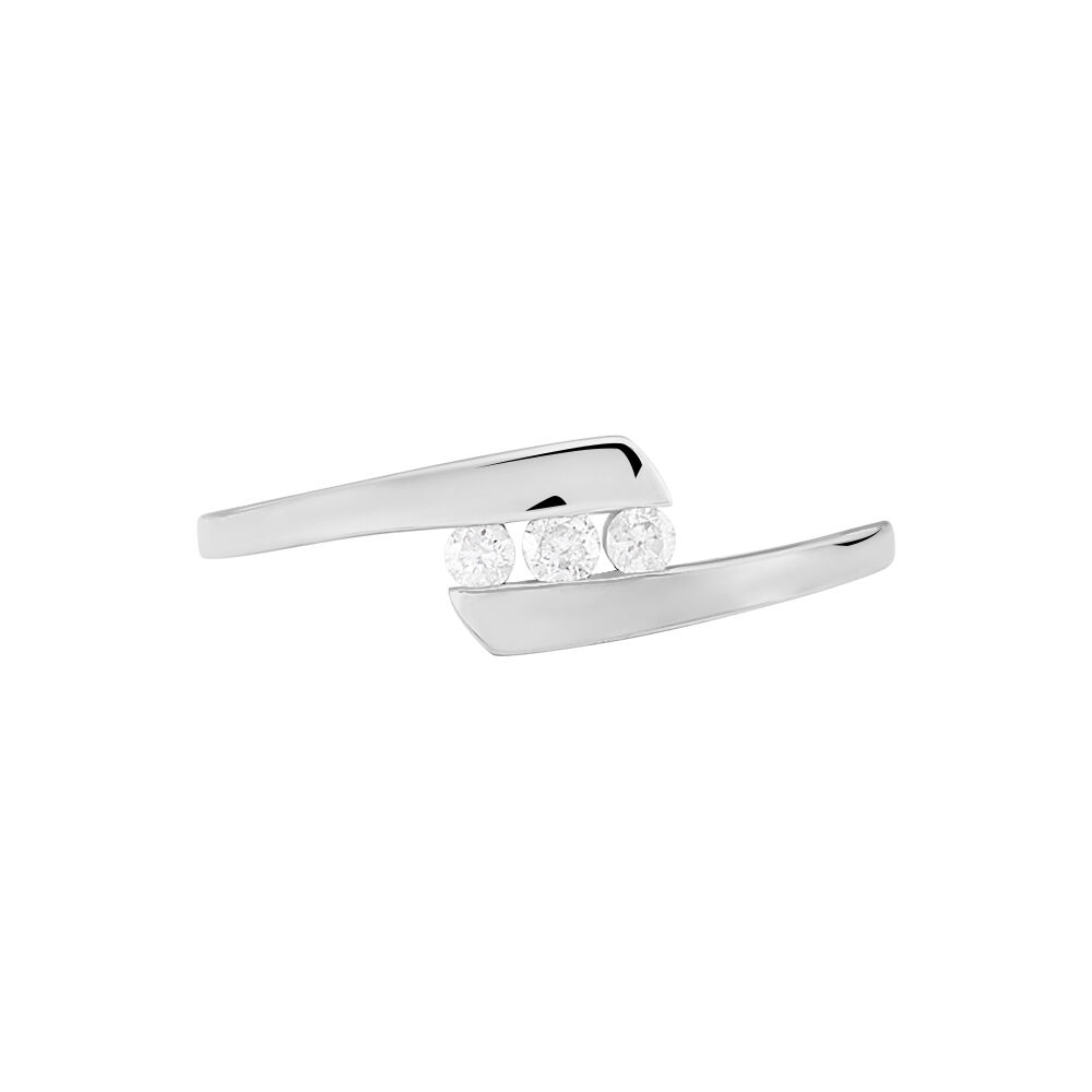 Bague Trilogie Or Blanc Diamant - Bagues fiançailles Femme | Marc Orian